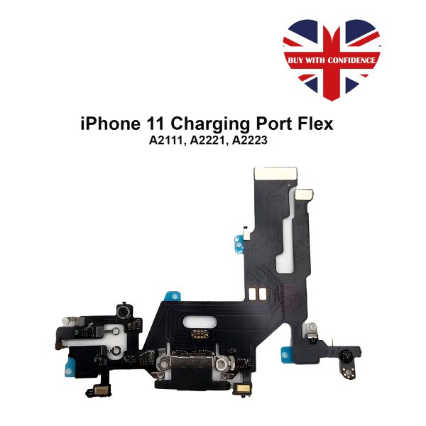 Apple iPhone 11 Charging Port Flex Cable Replacement Black (With Microphone)