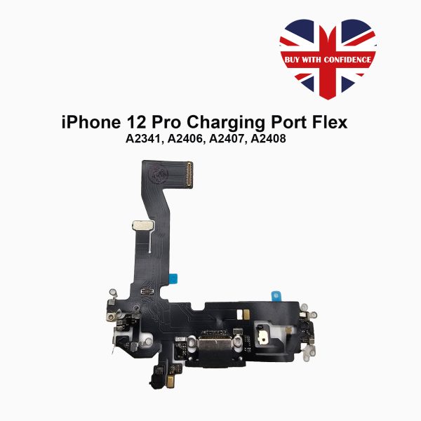 Apple iPhone 12 Pro Charging Port Flex Cable Replacement Black (With Microphone)