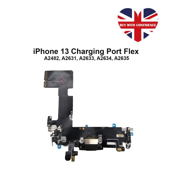 Apple iPhone 13 Charging Port Flex Cable Replacement Black (With Microphone)