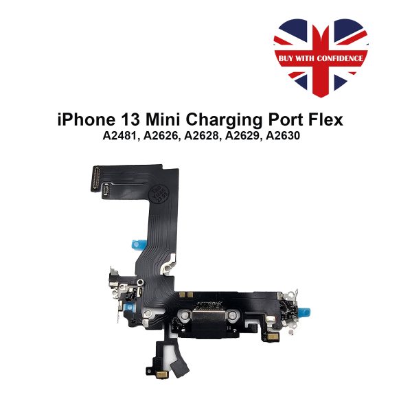 Apple iPhone 13 Mini Charging Port Flex Cable Replacement Black With Microphone