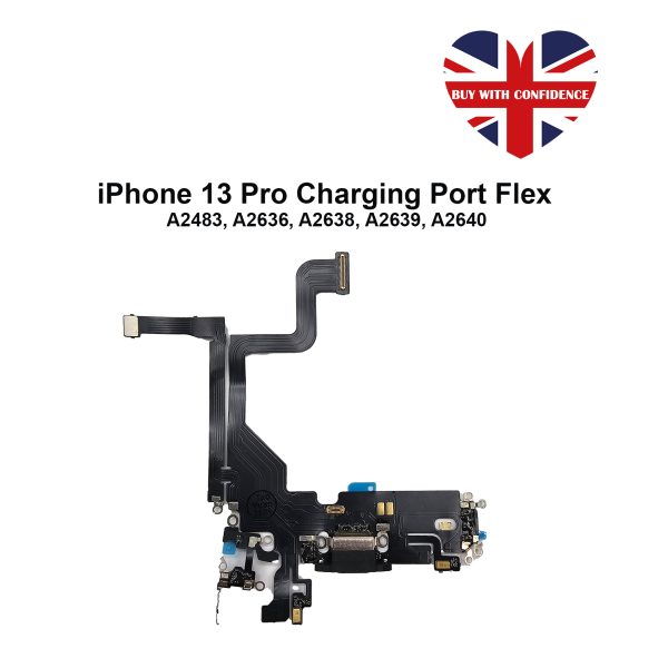 Apple iPhone 13 Pro Charging Port Flex Cable Replacement Black (With Microphone)